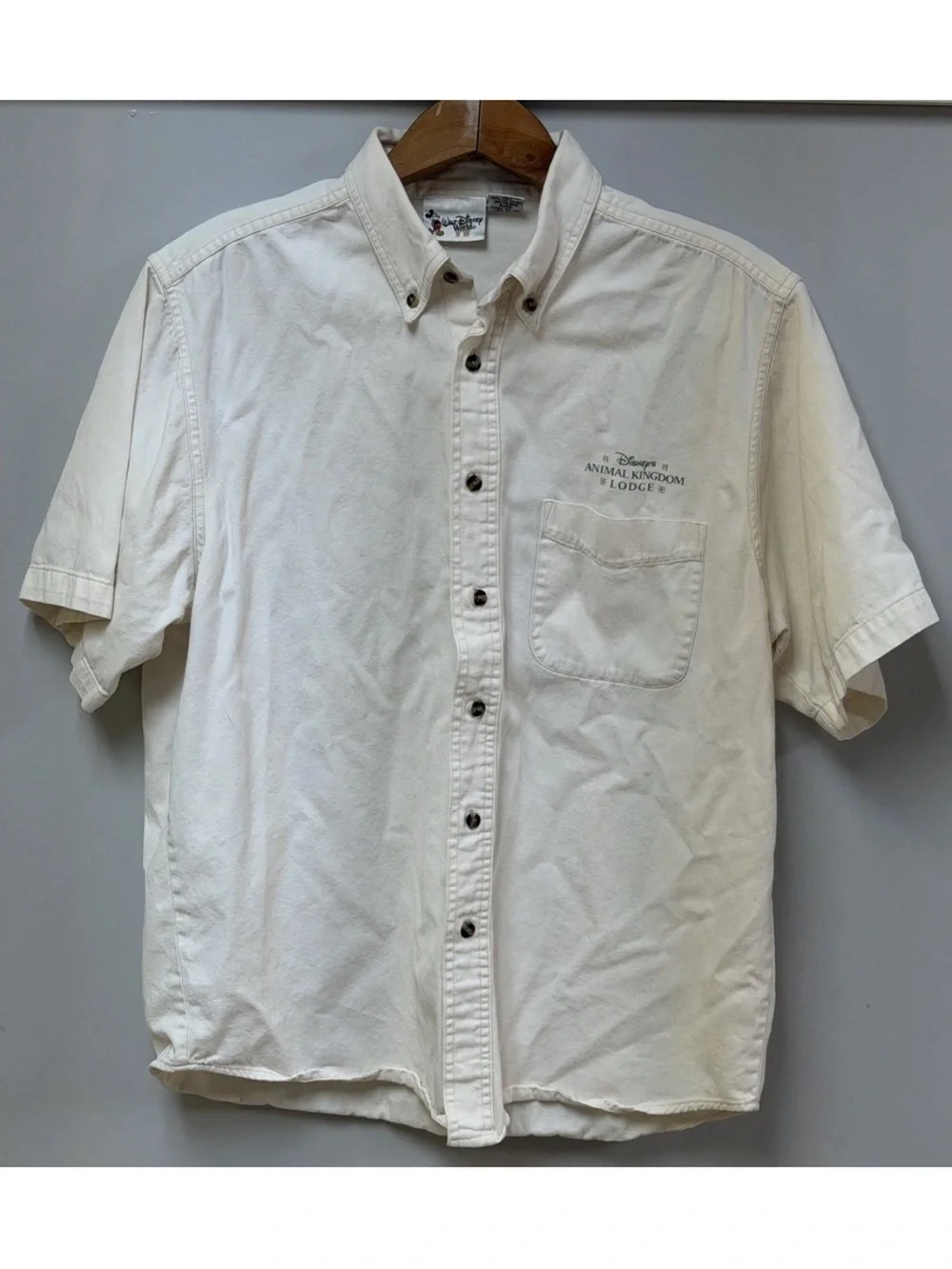 Vtg Y2K Disney Animal Kingdom Lodge Short Sleeve Polo World Disney World Size L